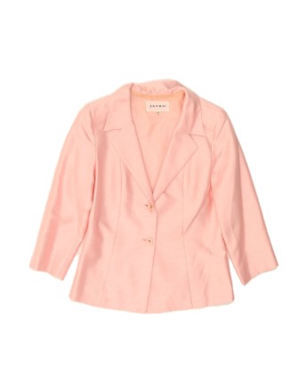 Vintage Crop 3/4 Sleeve Blazer Jacket UK 12 Medium In Pink