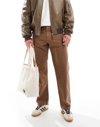 Jack & Jones Eddie loose carpenter trouser in washed brown