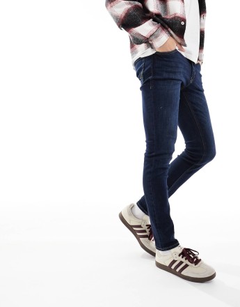 Jack & Jones Intelligence Liam skinny fit jeans in mid blue wash