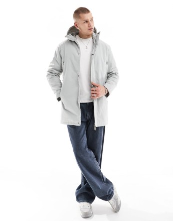 Brave Soul hooded zip up jacket in grey