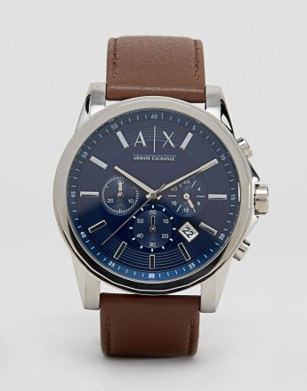 Armani Exchange AX2501 leather strap watch