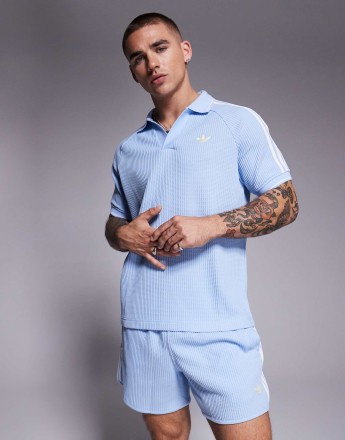 adidas Originals waffle polo in blue