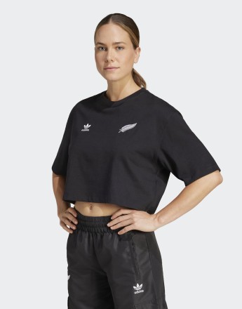 adidas performance Black ferns essentials crop tee in black