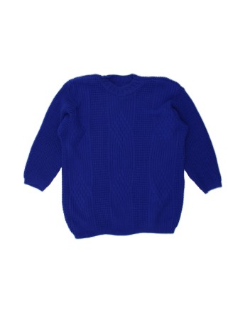 Vintage Crew Neck Jumper Sweater UK 18 XL In Blue Argyle/diamond