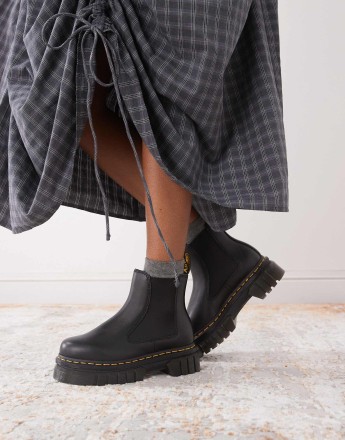 Dr Martens Audrick chunky flat chelsea boot in black