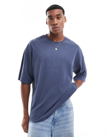 Jack & Jones super oversized t-shirt in washed blue