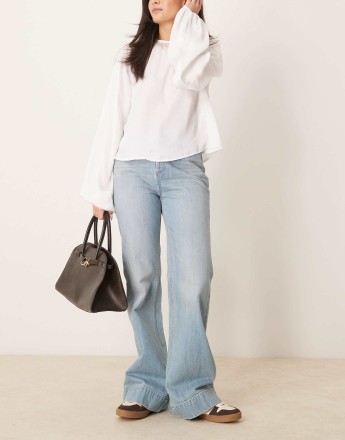 Free People cerine relaxed bootcut jeans in light blue