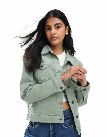 Brave Soul Denim jacket in khaki