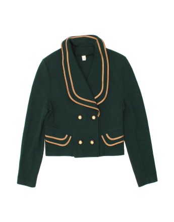 Vintage Crop Double Breasted Blazer Jacket It 46 Large In Green