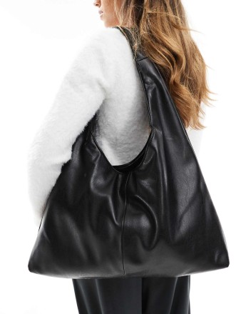 Pull&Bear slouchy shopper bag in black