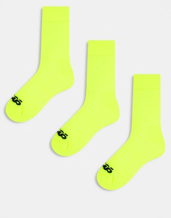 4505 running socks with arch support and anti bacterial finish in neon yellow