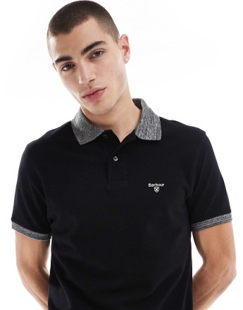 Barbour Marlton tailored fit polo shirt in black