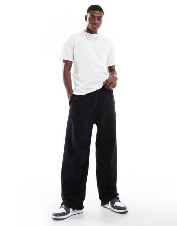 Pull&Bear baggy jogger in black