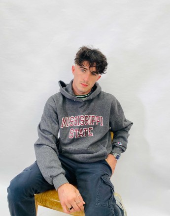 Vintage Size L USA Mississippi State Hoodie In Grey