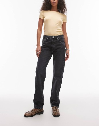 ARKET Snow straight leg jeans in ash black wash