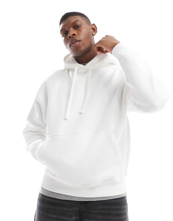 Pull&Bear basic hoodie in white