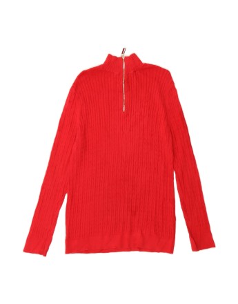 Vintage Tommy Hilfiger Big & Tall Zip Neck Jumper Sweater UK 18 XL In Red