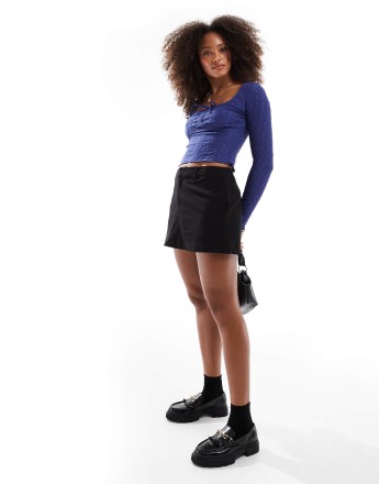 Cotton On Luis suiting mini skort in black