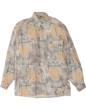Vintage Angelo Litrico Size L Abstract Pattern Shirt in Grey