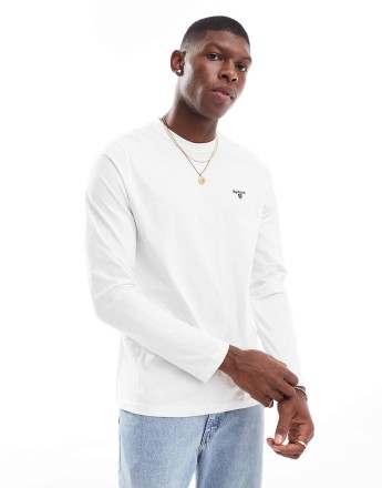 Barbour long sleeve sports t-shirt in white