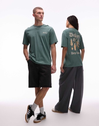 Dickies deep rooted graphic back print t-shirt in dark green- exclusive to ASOS