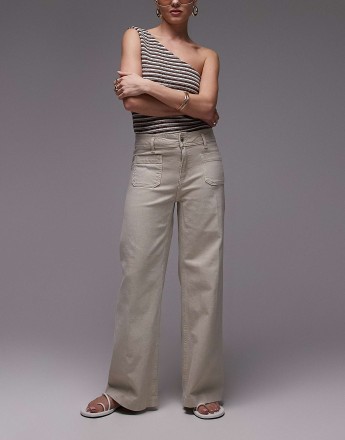 Mango Jessie front pocket straight leg jeans in ecru