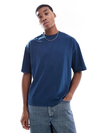 Bershka oversized t-shirt in blue