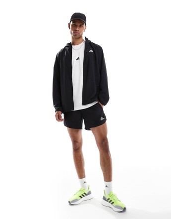 adidas Running hooded jacket in black