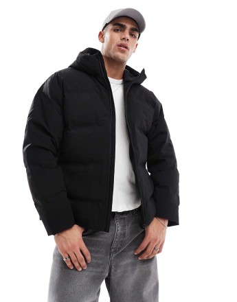 Jack & Jones short down puffer jacket in black