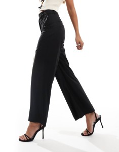 & Other Stories  stretch cropped tailored trousers with flare leg in black