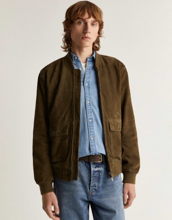 Scalpers thomas suede jacket in green