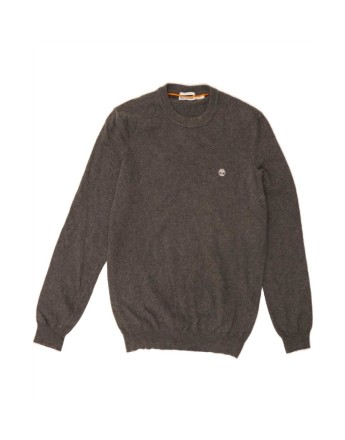 Vintage Timberland Crew Neck Jumper Sweater Medium In Grey Wool