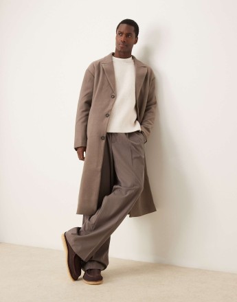 New Look relaxed overcoat in brown