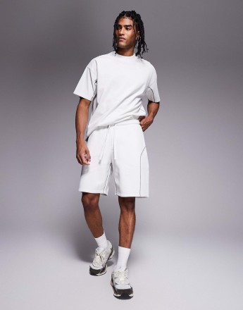 Good For Nothing co-ord seam detail jersey shorts in light grey
