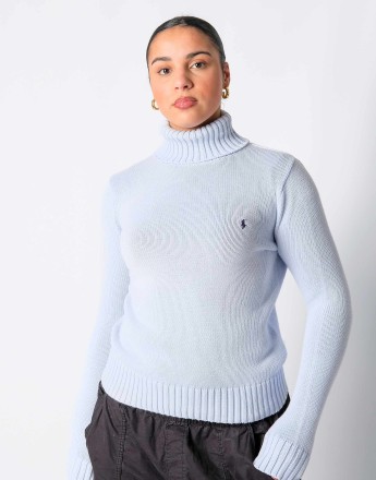 Vintage Polo Ralph Lauren M Knit Sweatshirt Light Blue