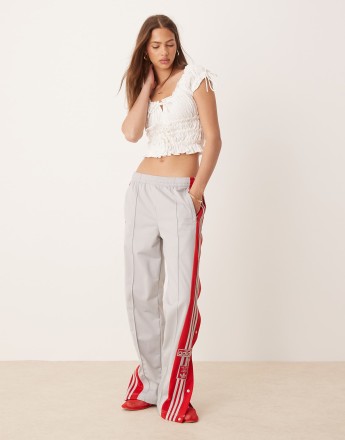 adidas Originals Adibreak track pants in grey and red