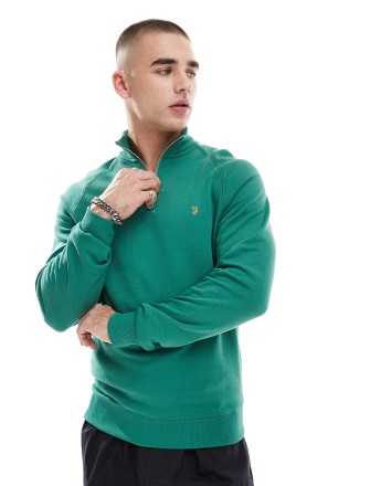 Farah jim quarter zip sweatshirt in green