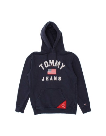 Vintage Tommy Hilfiger Graphic Hoodie Jumper XS In Blue