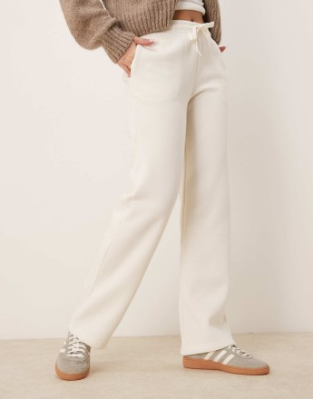 Gina Tricot loose fit straight leg joggers in cream