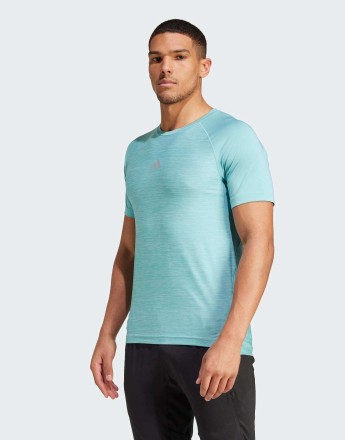 adidas performance Gym+ training 3-stripes tee in mint tone mel