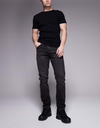 River Island slim fit jeans in washed black