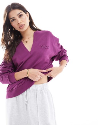 Scalpers embossed sweater in purple