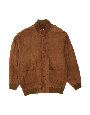 Vintage Suede Bomber Jacket UK 46 3XL In Brown