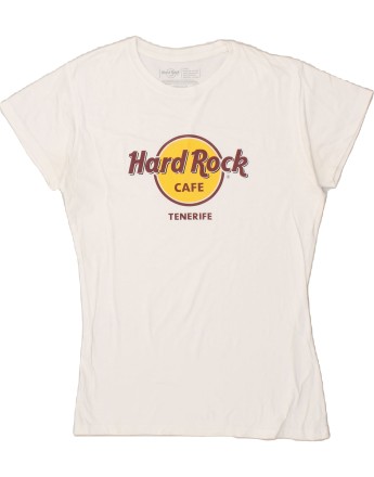 Vintage Hard Rock Cafe Tenerife Size L Graphic T-Shirt Top in White