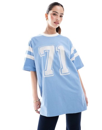 Cotton  On Super oversized graphic tee in blue