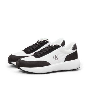 Calvin Klein Jeans Leather trainers in bright white/black