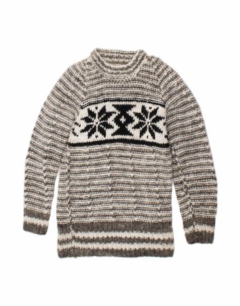 Vintage Longline Turtle Neck Jumper Sweater UK 10 Small In Grey