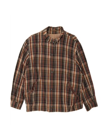 Vintage Bomber Jacket UK 22 3XL In Brown Check