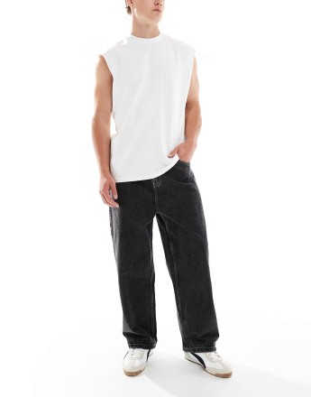 Bershka loose baggy fit jeans in black