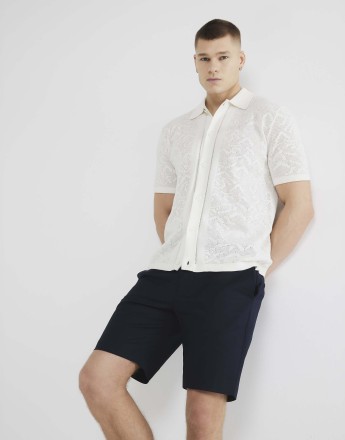 River Island Belted chino shorts in navy